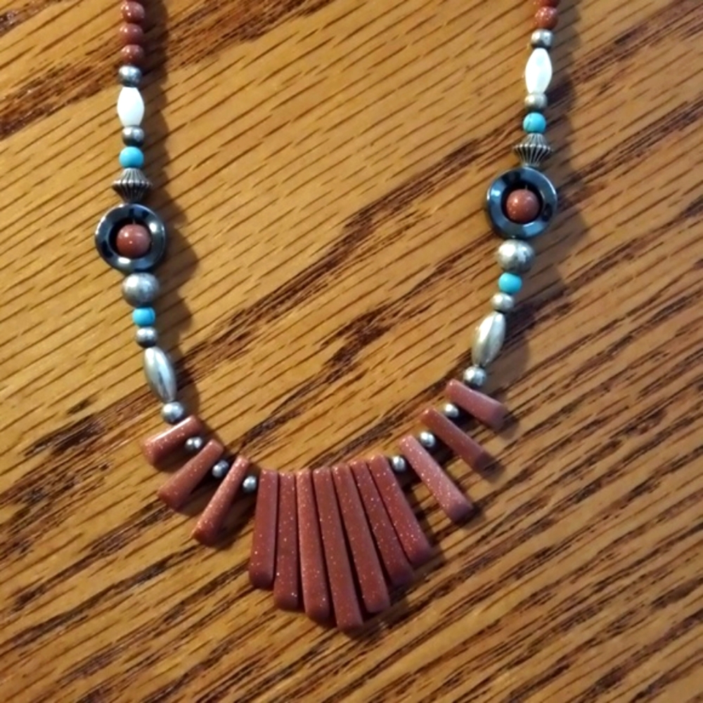 Native American Goldstone Necklace